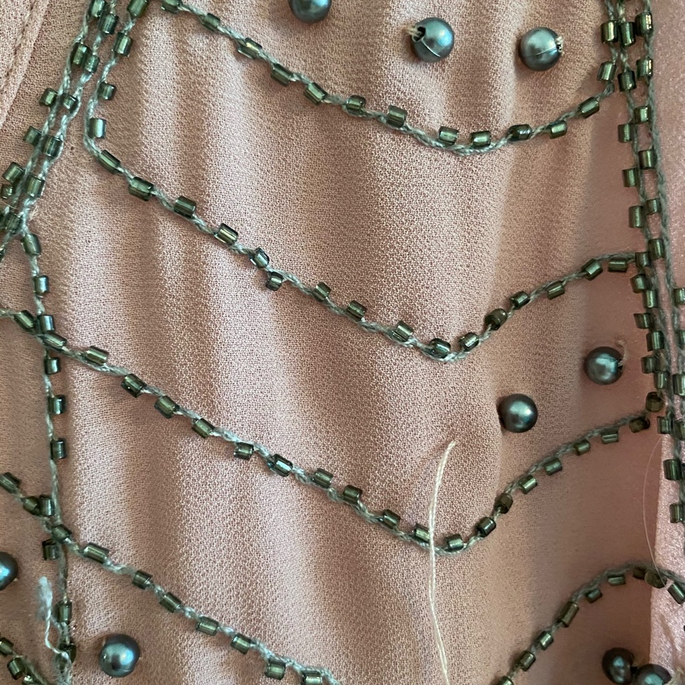 Fab’rik Women’s Mauve / Pink Embellished Beaded Sleeveless Tank Top Size Large - Picture 7 of 9